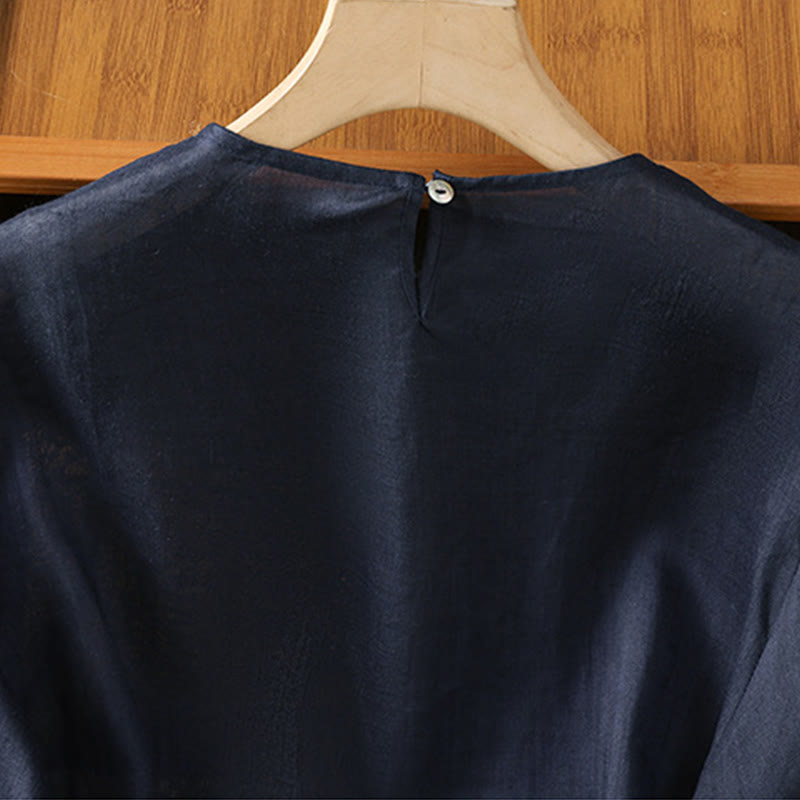 Cotton Linen Three-Quarter Sleeve Mindful Grounding Shirt