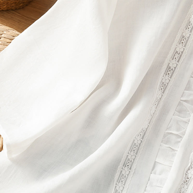 Cotton Linen Three-Quarter Sleeve Mindful Grounding Shirt