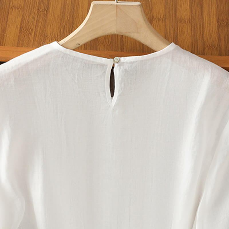 Cotton Linen Three-Quarter Sleeve Mindful Grounding Shirt