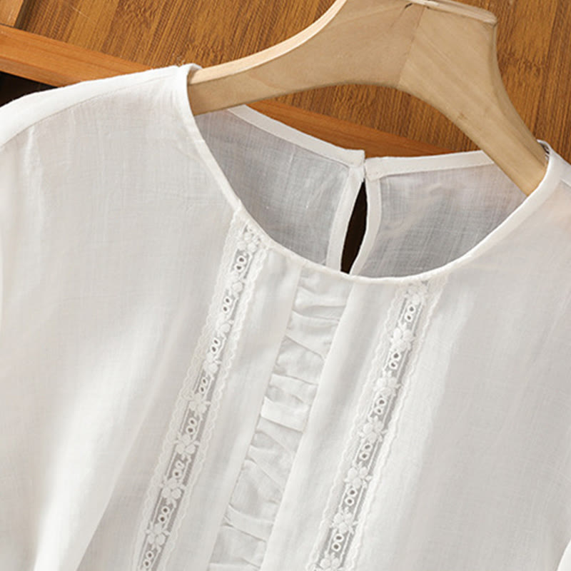 Cotton Linen Three-Quarter Sleeve Mindful Grounding Shirt