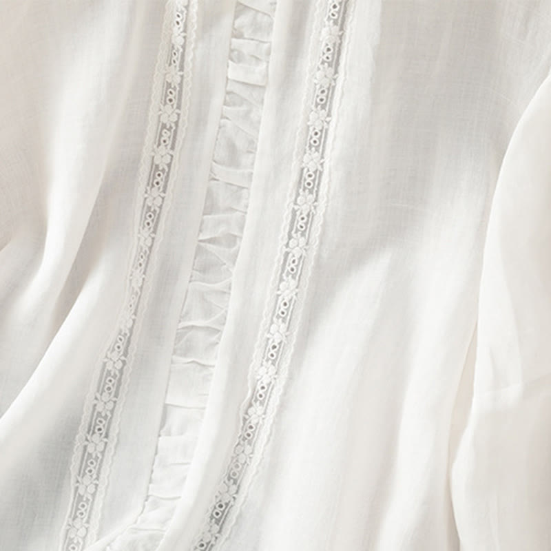 Cotton Linen Three-Quarter Sleeve Mindful Grounding Shirt