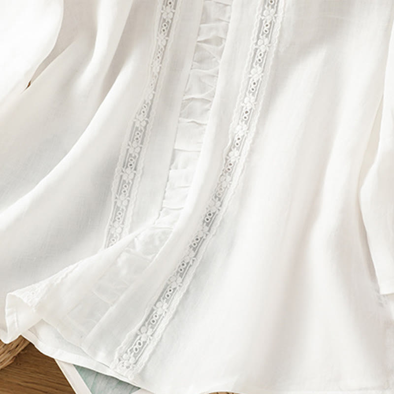 Cotton Linen Three-Quarter Sleeve Mindful Grounding Shirt