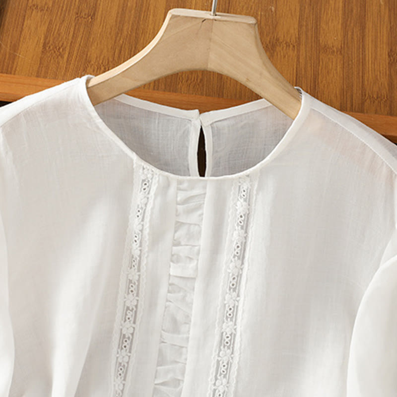 Cotton Linen Three-Quarter Sleeve Mindful Grounding Shirt