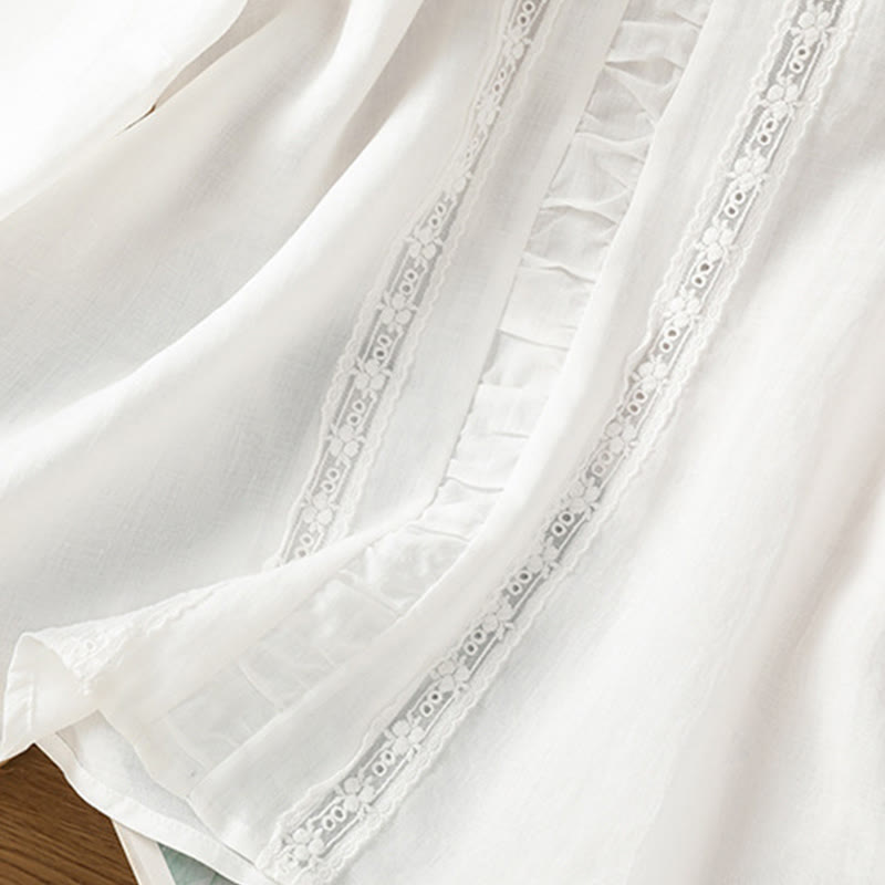 Cotton Linen Three-Quarter Sleeve Mindful Grounding Shirt