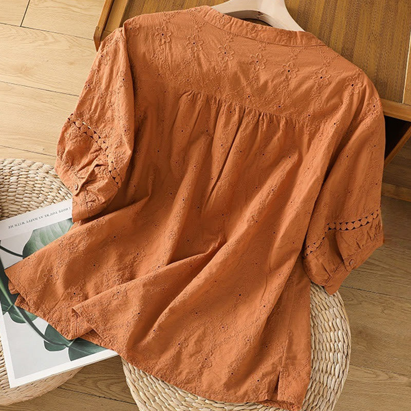 Breathable Cotton Linen Notched Collar Meditation Shirt