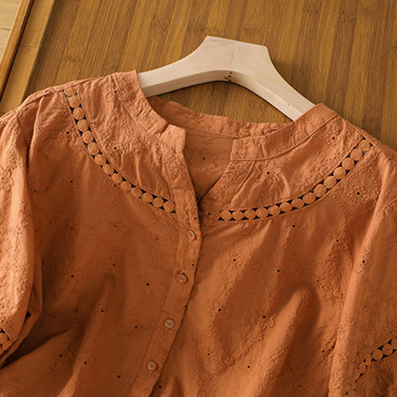 Breathable Cotton Linen Notched Collar Meditation Shirt