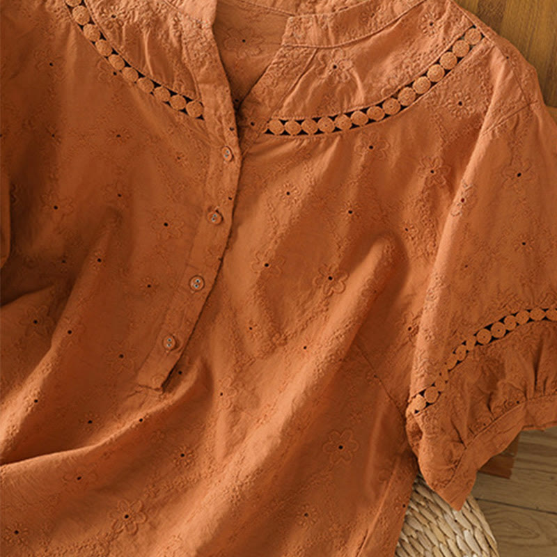 Breathable Cotton Linen Notched Collar Meditation Shirt