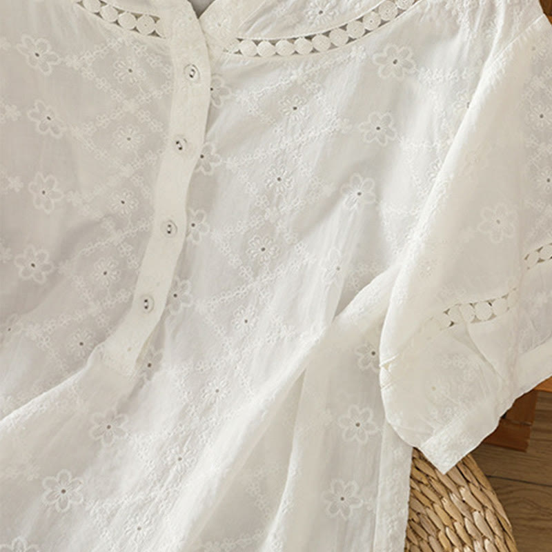 Breathable Cotton Linen Notched Collar Meditation Shirt