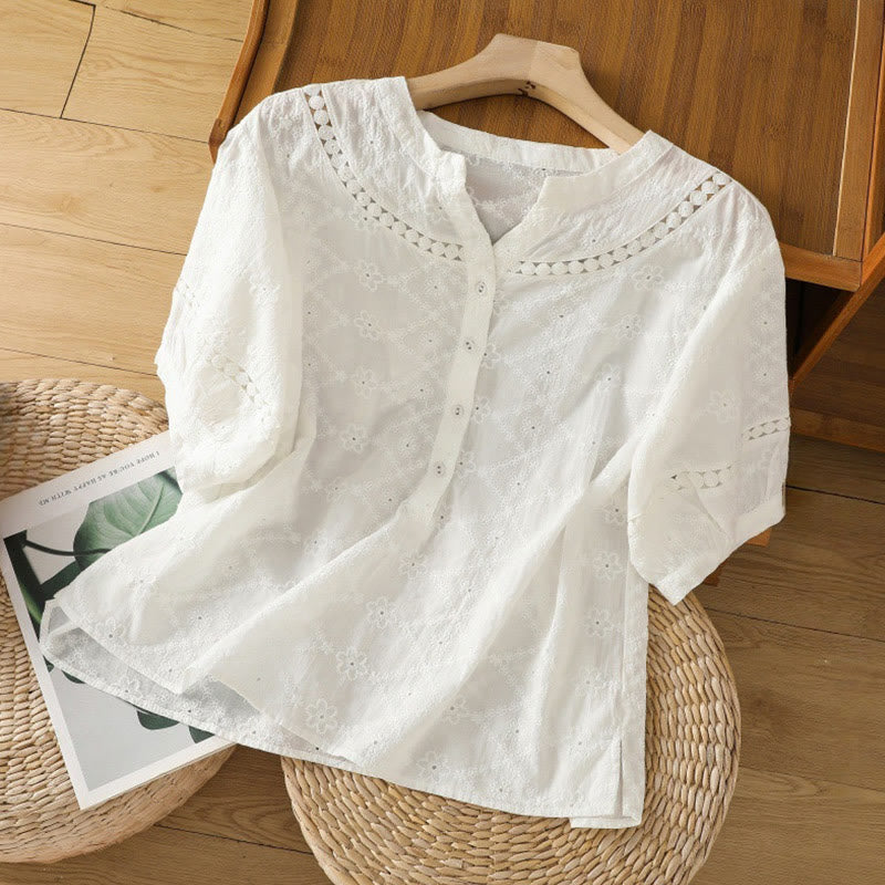 Breathable Cotton Linen Notched Collar Meditation Shirt
