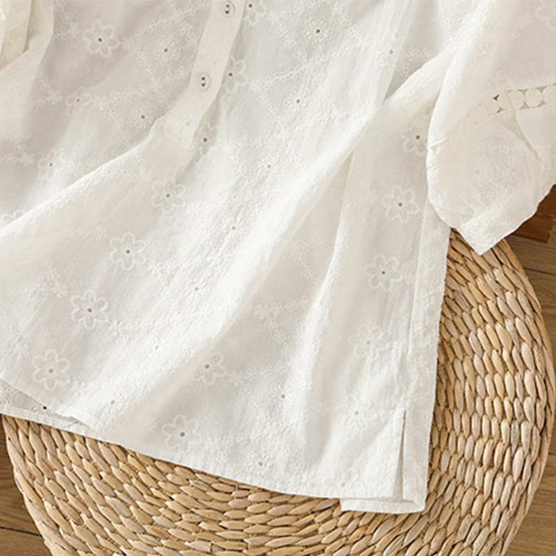 Breathable Cotton Linen Notched Collar Meditation Shirt