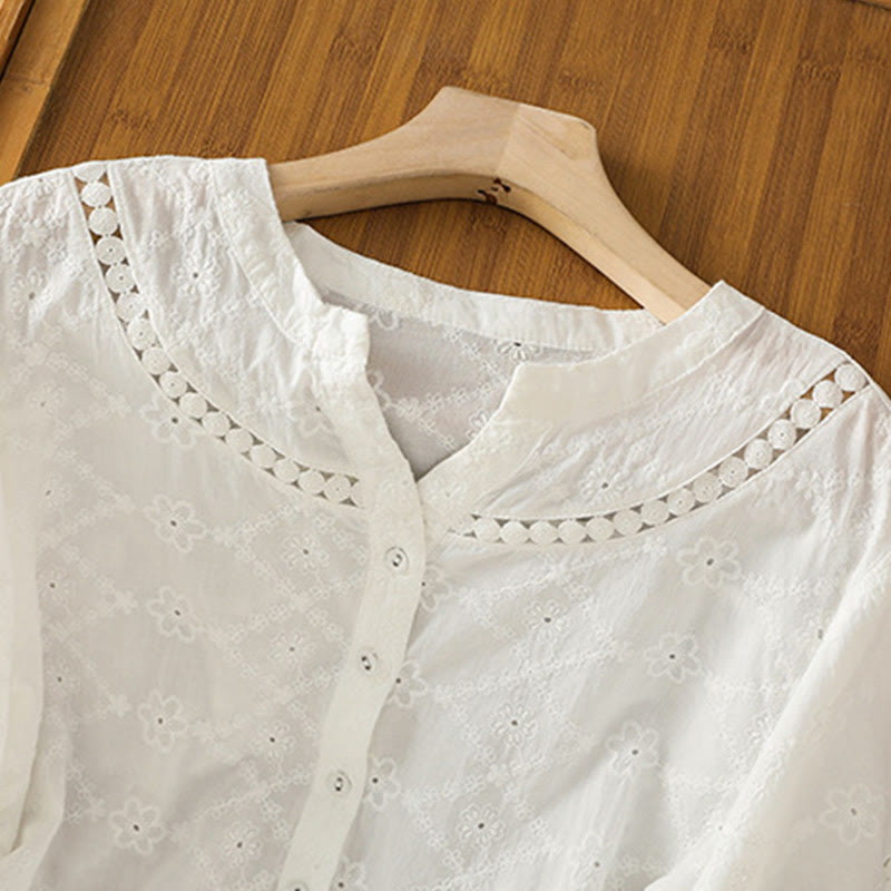 Breathable Cotton Linen Notched Collar Meditation Shirt