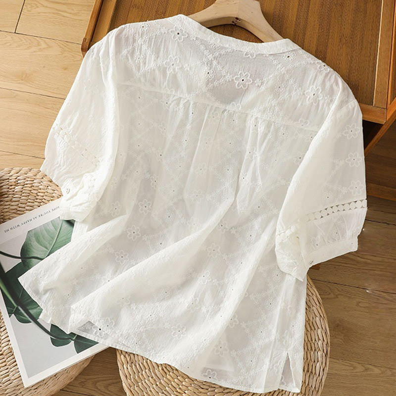 Breathable Cotton Linen Notched Collar Meditation Shirt