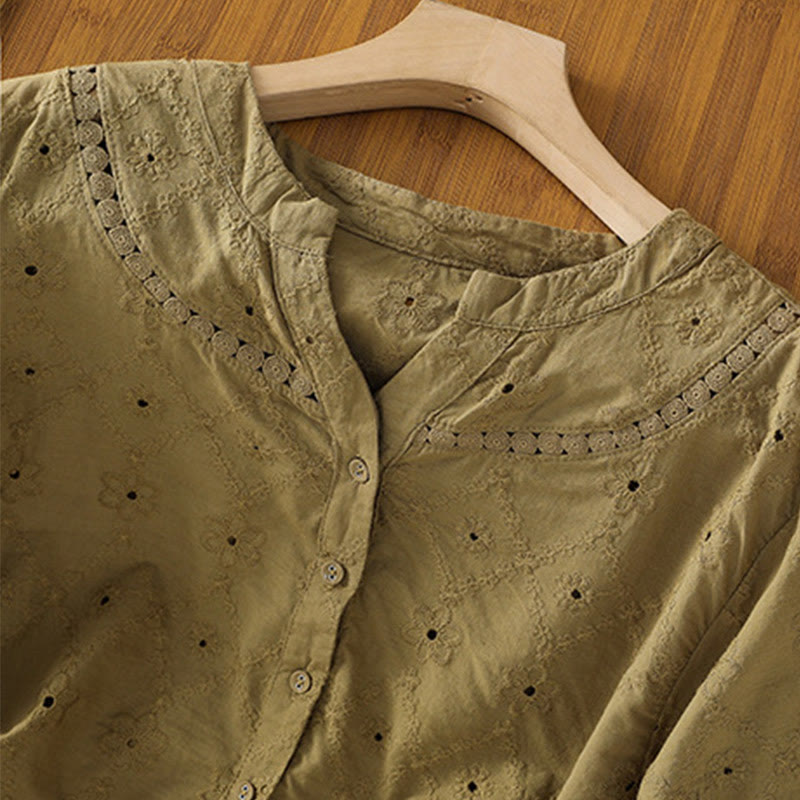 Breathable Cotton Linen Notched Collar Meditation Shirt