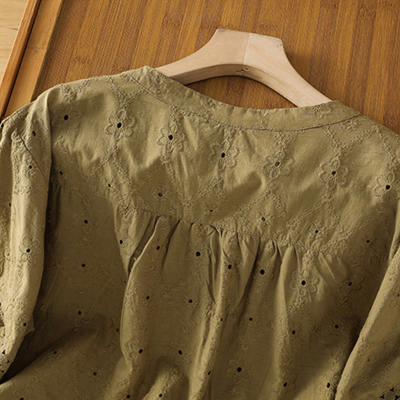 Breathable Cotton Linen Notched Collar Meditation Shirt