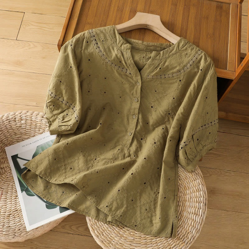 Breathable Cotton Linen Notched Collar Meditation Shirt
