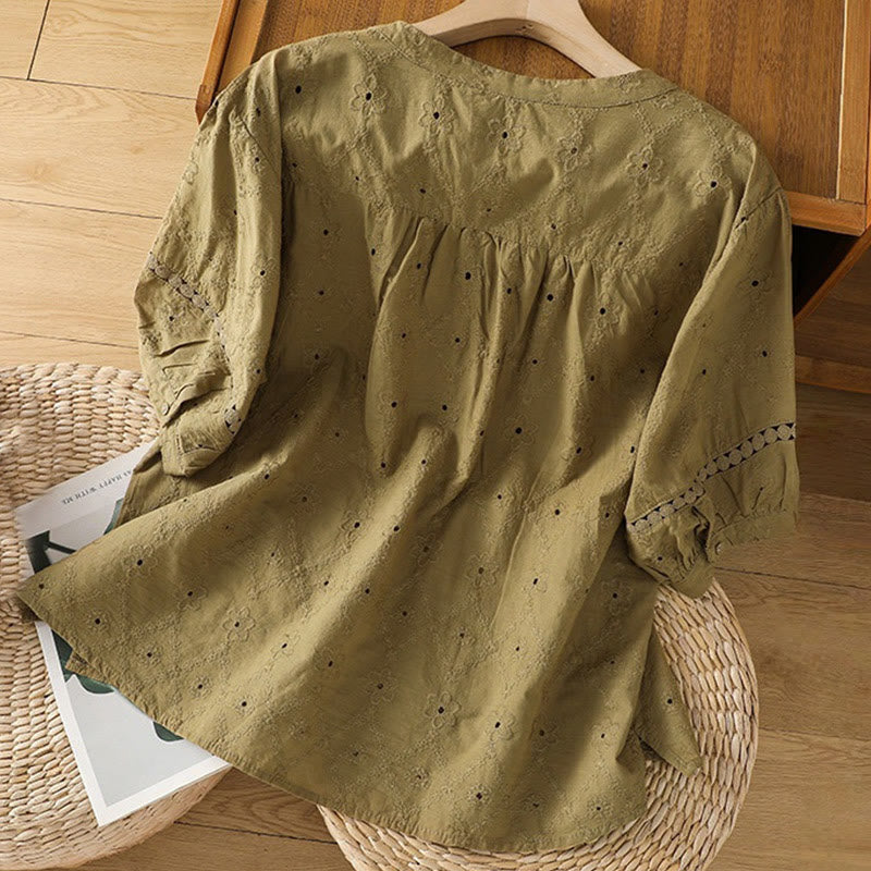 Breathable Cotton Linen Notched Collar Meditation Shirt