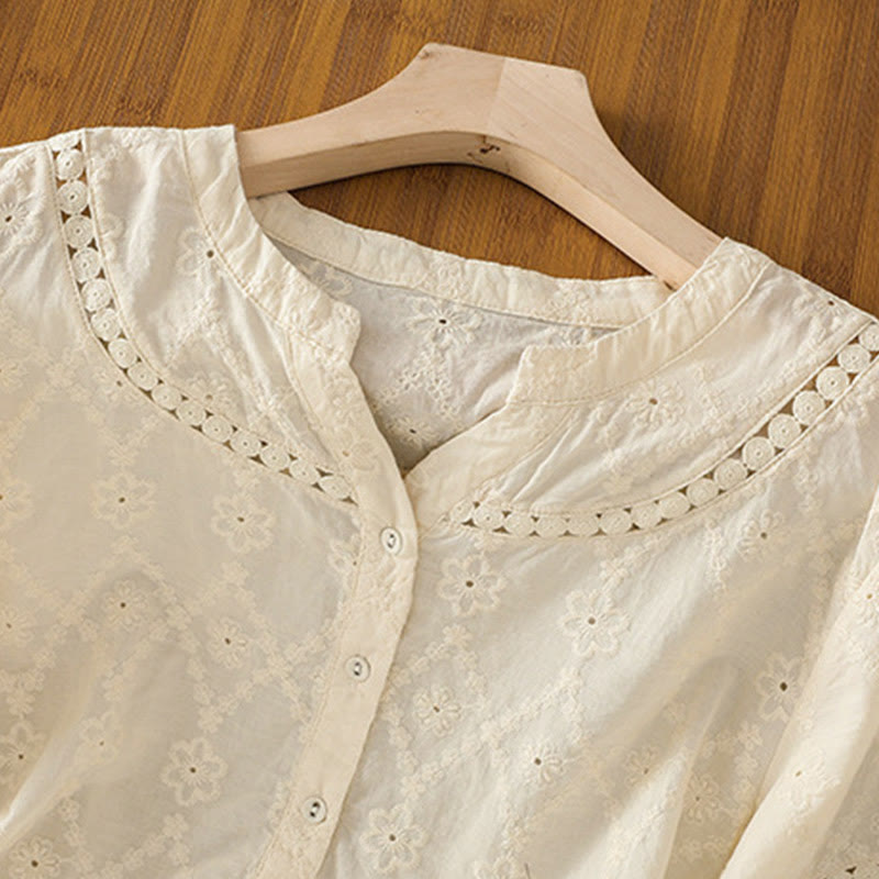Breathable Cotton Linen Notched Collar Meditation Shirt