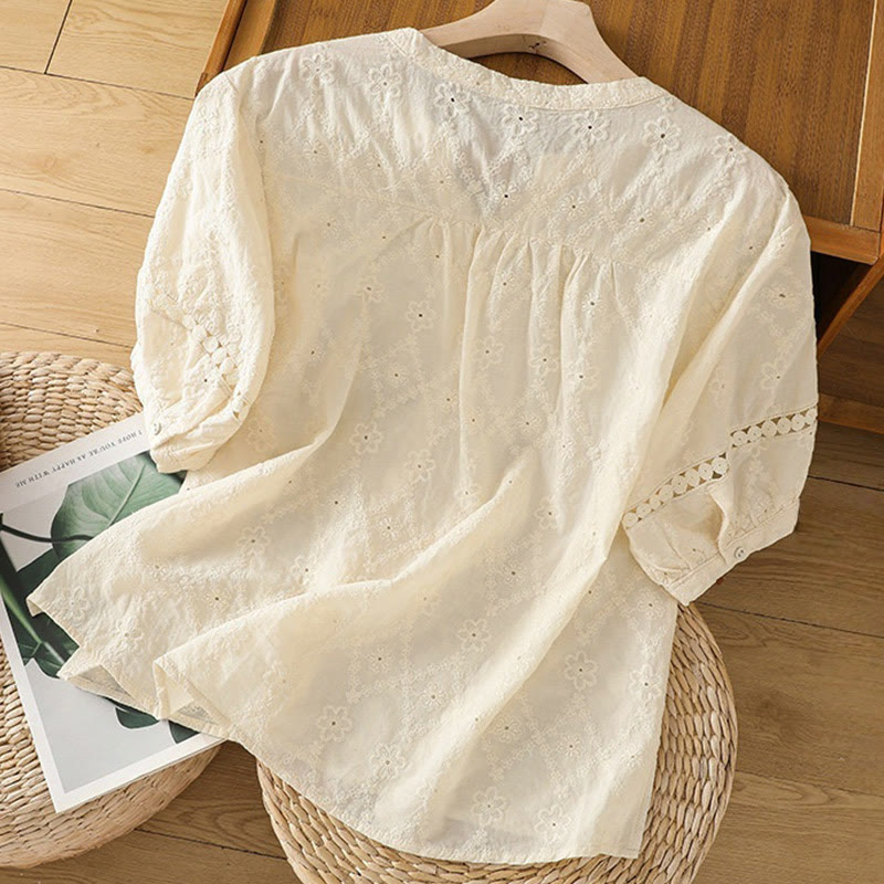 Breathable Cotton Linen Notched Collar Meditation Shirt
