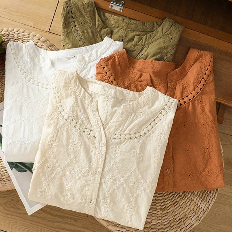 Breathable Cotton Linen Notched Collar Meditation Shirt