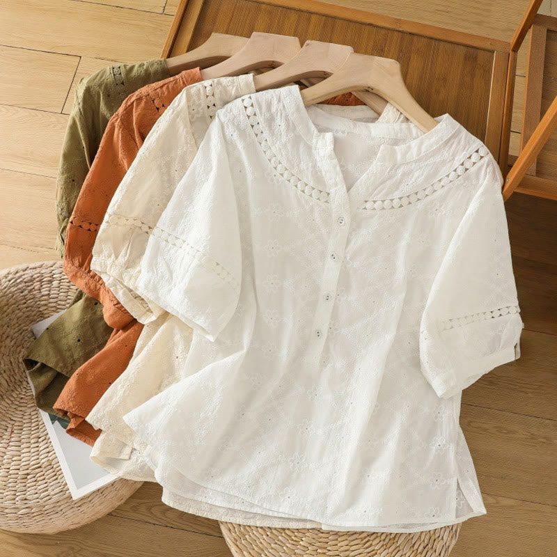 Breathable Cotton Linen Notched Collar Meditation Shirt