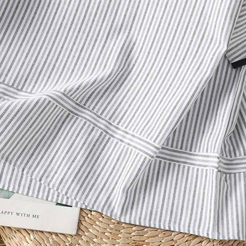 Breathable Cotton Striped Mindful Crew Neck T-Shirt
