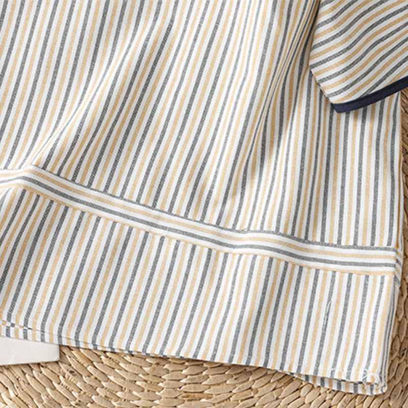 Breathable Cotton Striped Mindful Crew Neck T-Shirt
