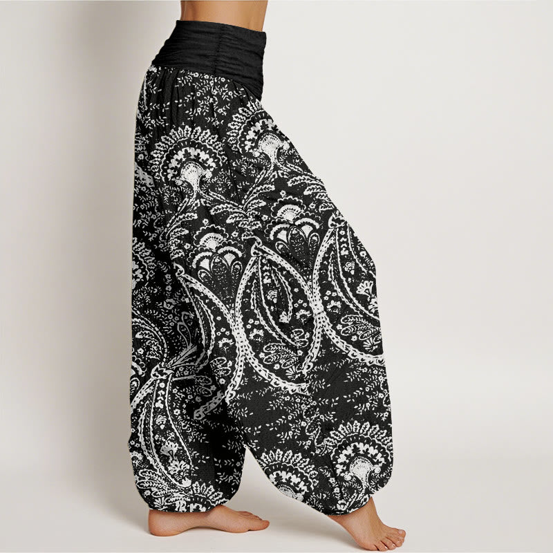 Cotton Paisley Print Grounding Yoga Harem Pants