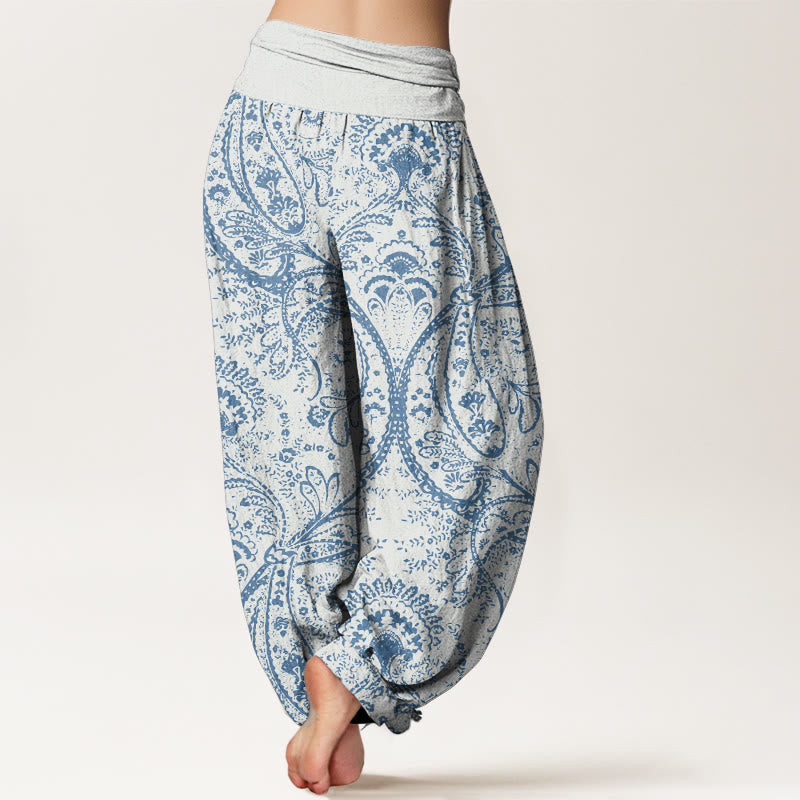 Cotton Paisley Print Grounding Yoga Harem Pants