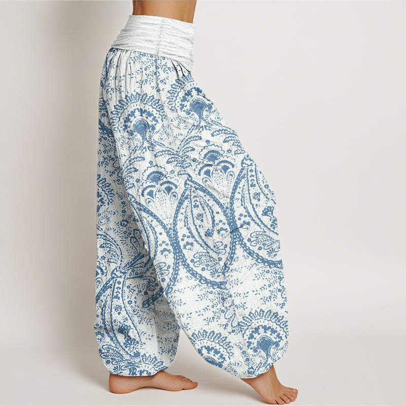 Cotton Paisley Print Grounding Yoga Harem Pants