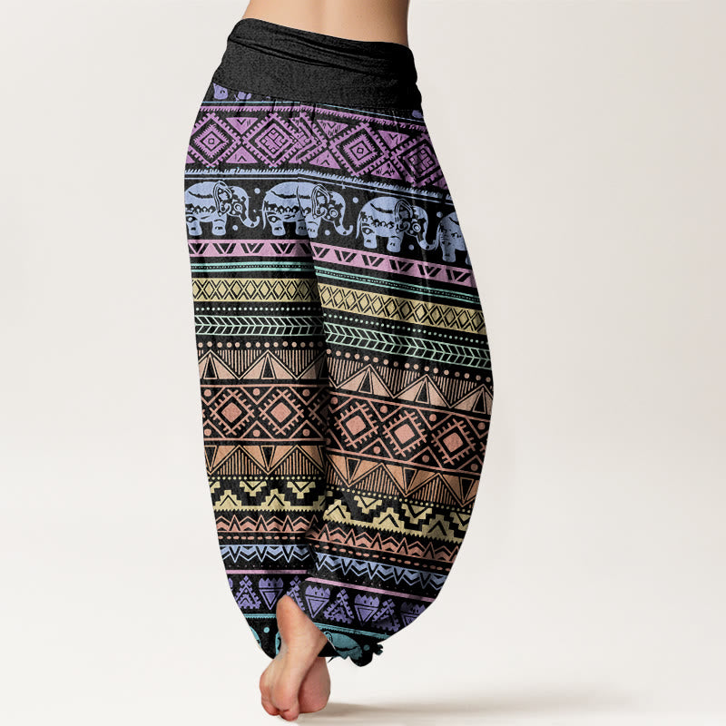 Tactile Cotton Geometric Print Meditation Harem Pants