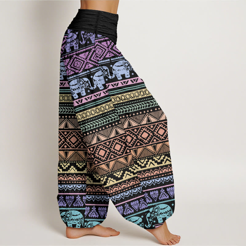Tactile Cotton Geometric Print Meditation Harem Pants