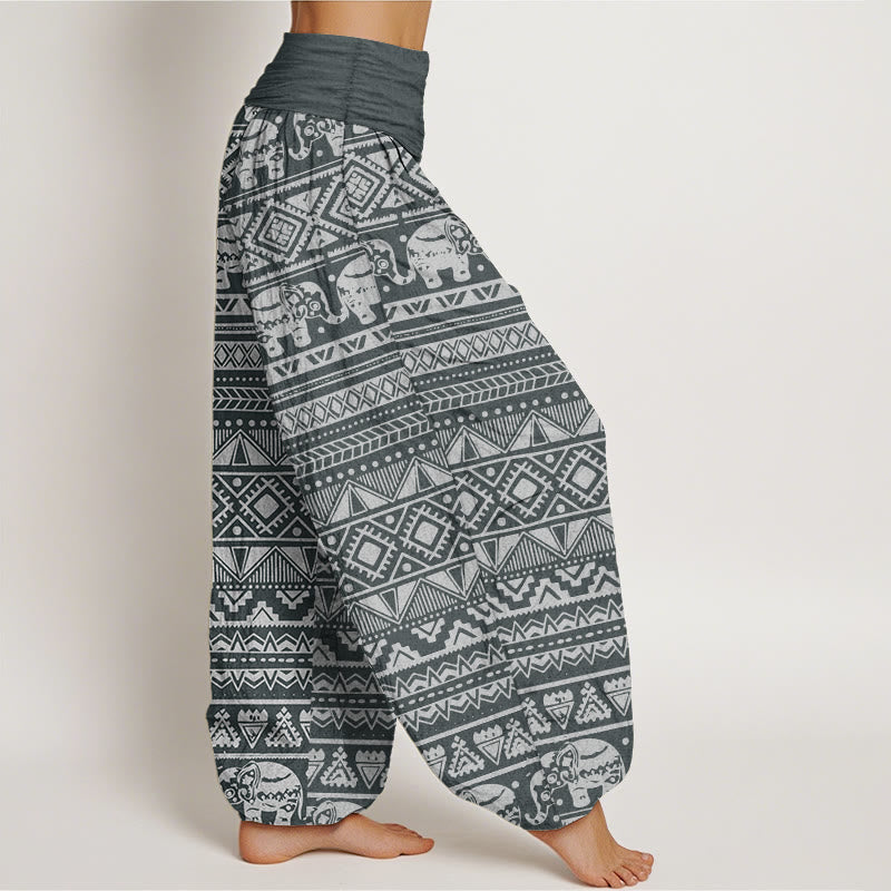 Tactile Cotton Geometric Print Meditation Harem Pants