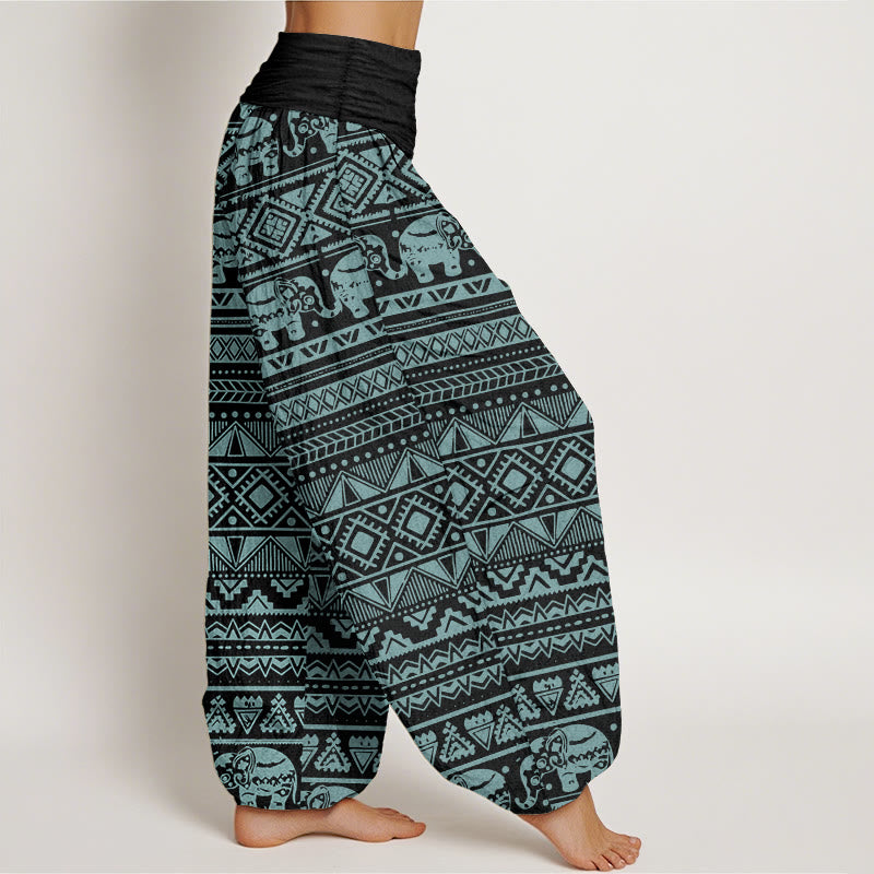 Tactile Cotton Geometric Print Meditation Harem Pants