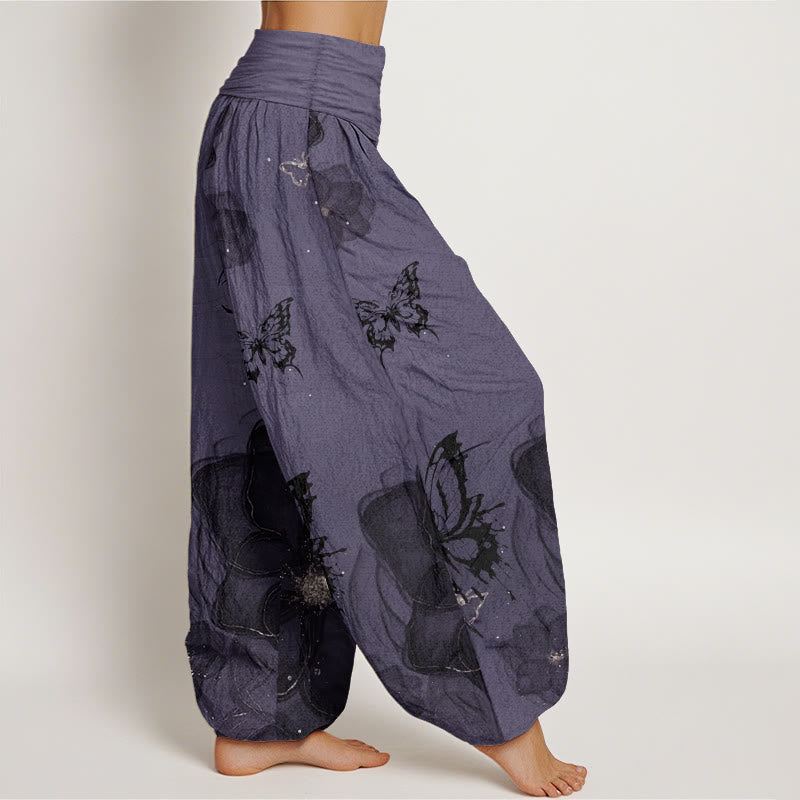 Pure Cotton Botanical Print Mindful Movement Harem Pants