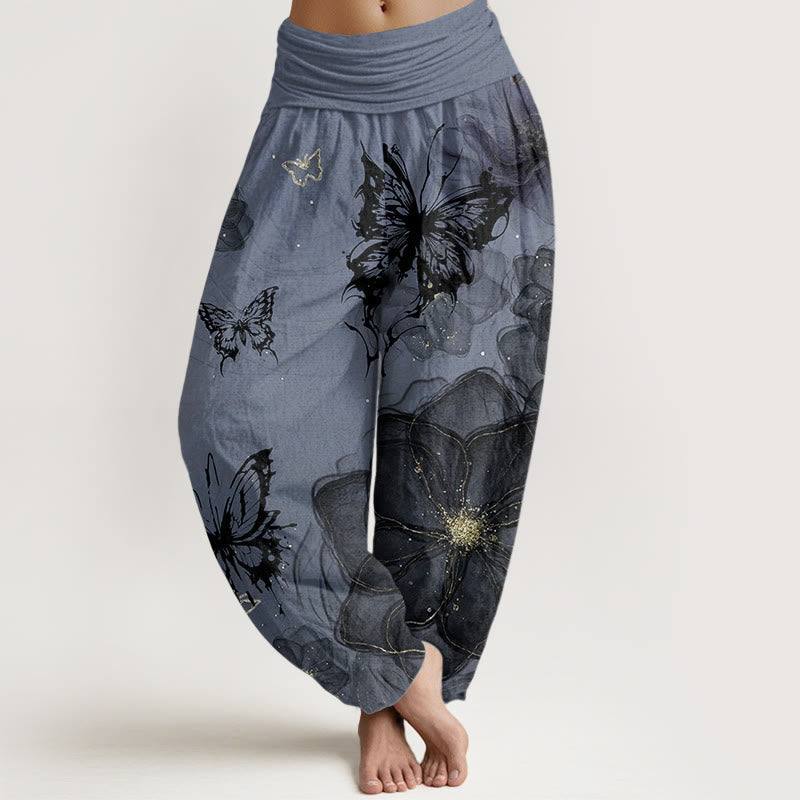 Pure Cotton Botanical Print Mindful Movement Harem Pants