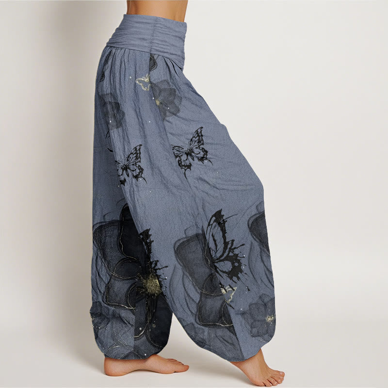 Pure Cotton Botanical Print Mindful Movement Harem Pants