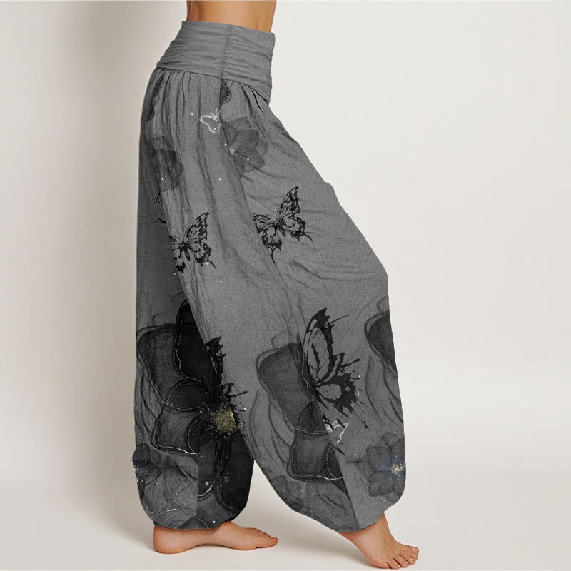 Pure Cotton Botanical Print Mindful Movement Harem Pants