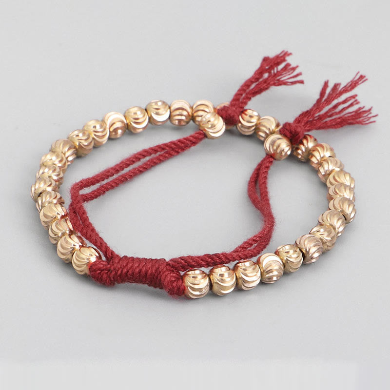 Tibetan Handmade Copper Bead Luck String Bracelet