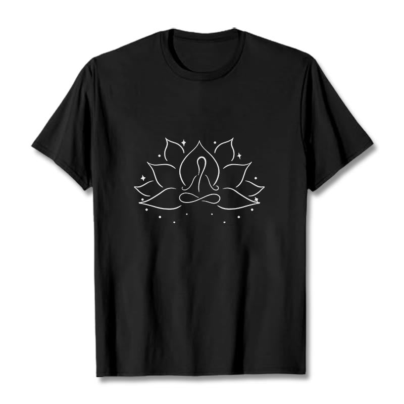Tactile Cotton Lotus Graphic Meditation Tee
