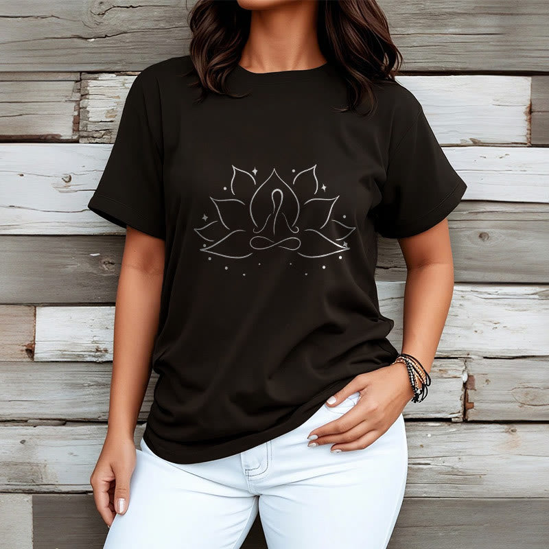 Tactile Cotton Lotus Graphic Meditation Tee