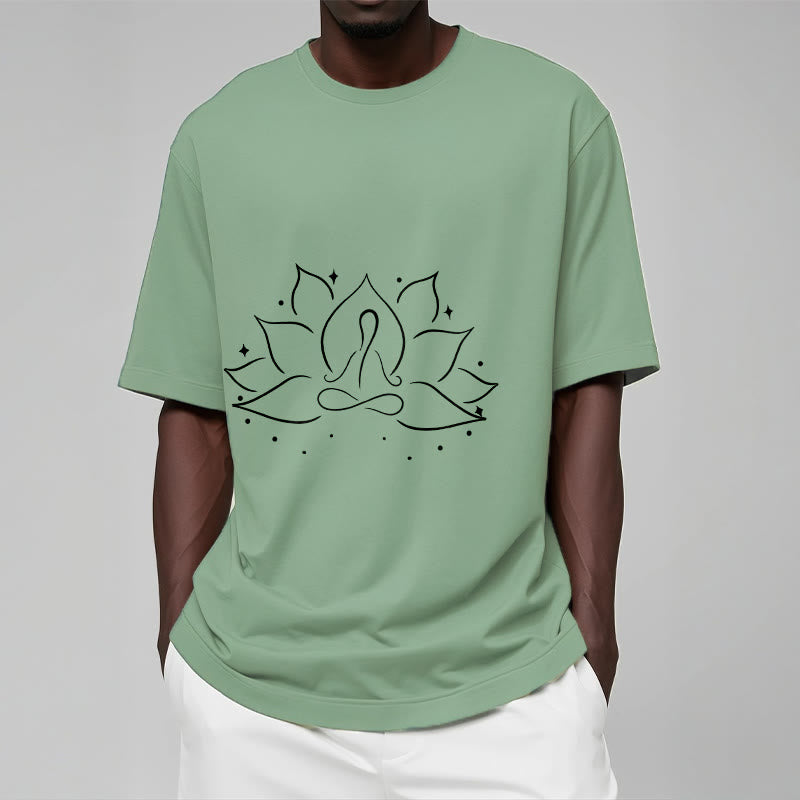 Tactile Cotton Lotus Graphic Meditation Tee