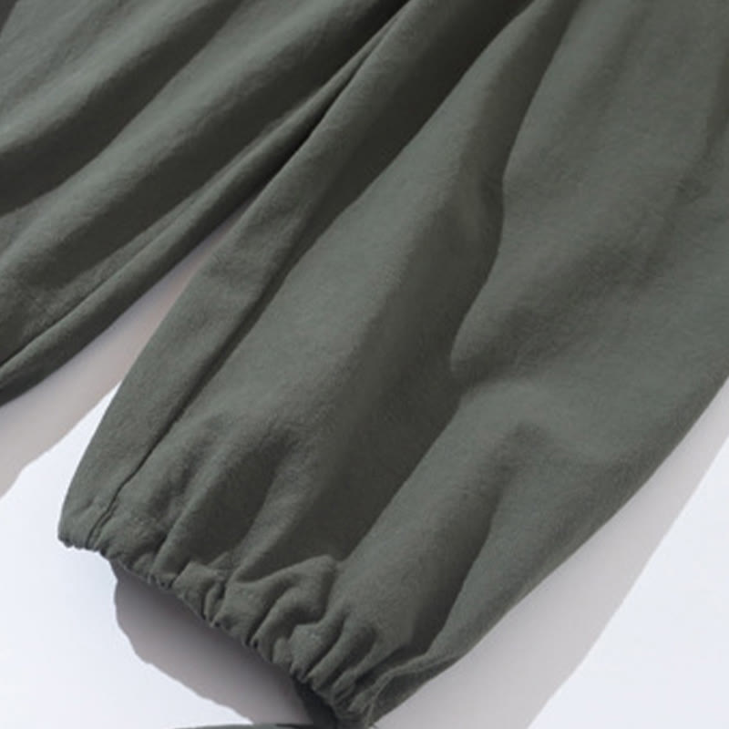 Breathable Cotton Linen Frog Button Meditation Shirt and Pants Set