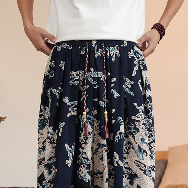 Cotton Dragon Print Mindful Movement Harem Pants