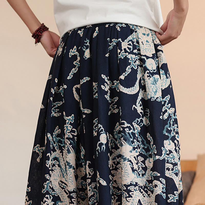 Cotton Dragon Print Mindful Movement Harem Pants