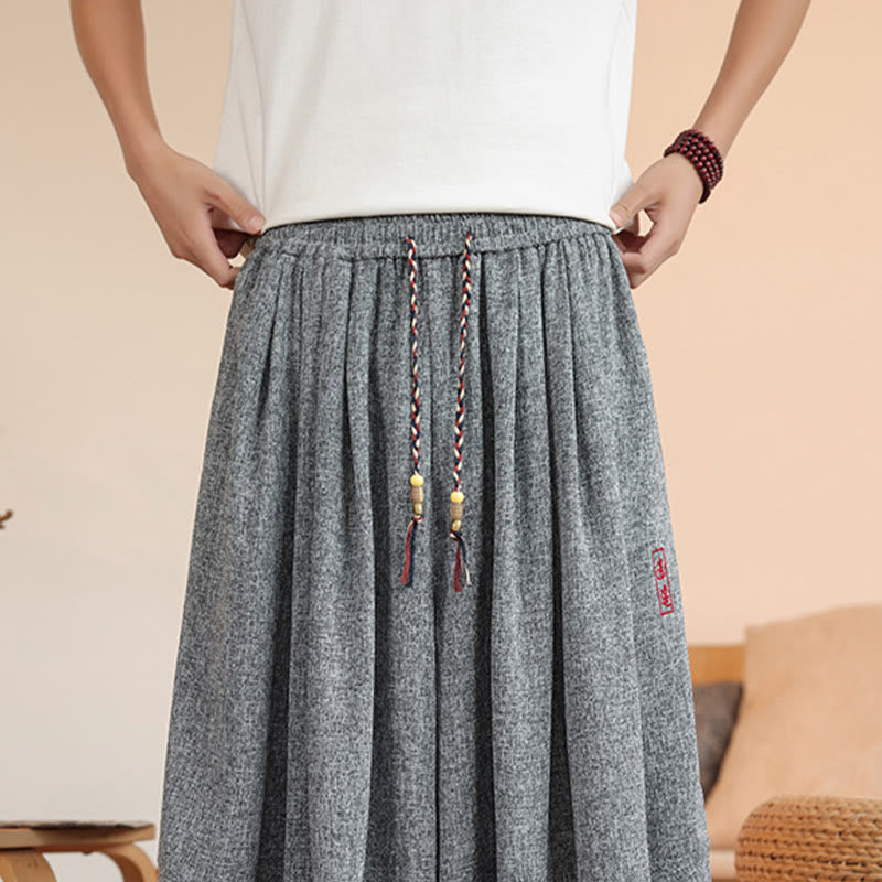 Lightweight Embroidered Cropped Men's Meditation Harem Pants
