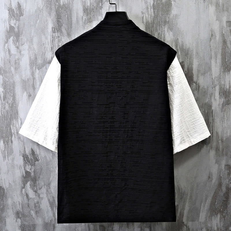Breathable Cotton Linen Stand Collar Meditation Shirt