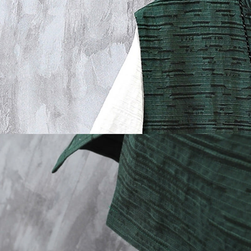 Breathable Cotton Linen Stand Collar Meditation Shirt