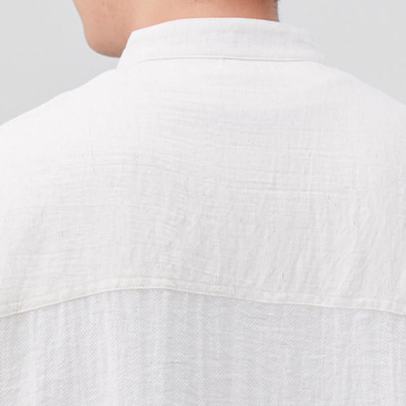 Lightweight Stand-Collar Half-Sleeve Men's Meditation Shirt