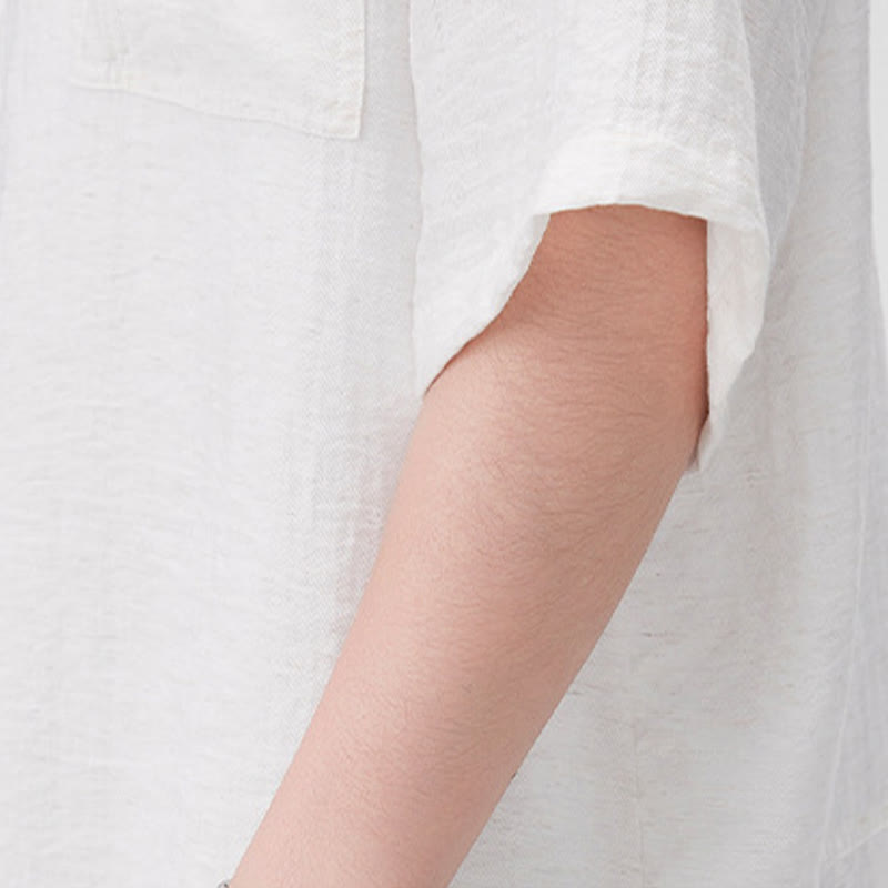 Lightweight Stand-Collar Half-Sleeve Men's Meditation Shirt