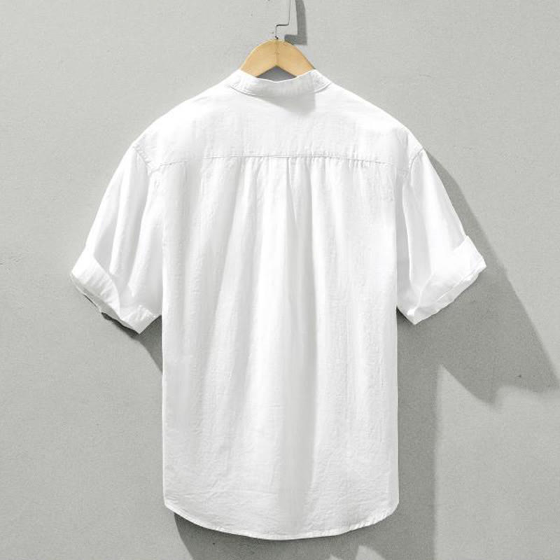 Lightweight Cotton Stand-Collar Daily Grounding Shirt